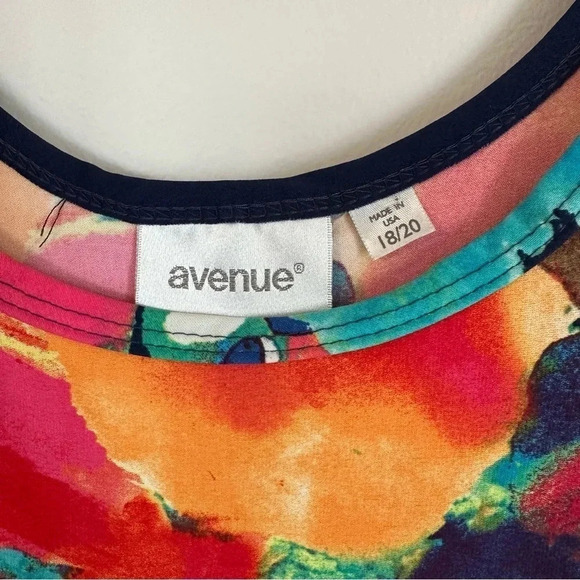 Avenue Women's Multicolor Floral & Navy Blue Block Sleeveless Maxi Size 18/20 - Picture 4 of 8